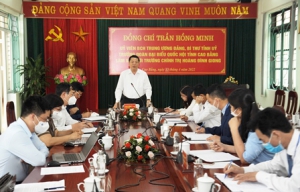 Bí thư Tỉnh ủy Trần Hồng Minh làm việc với Trường Chính trị Hoàng Đình Giong