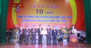 Kỷ niệm 70 năm  thành lập Trường Chính trị Hoàng Đình Giong (1948 - 2018)  và 36 năm Ngày Nhà Giáo (1982-2018)