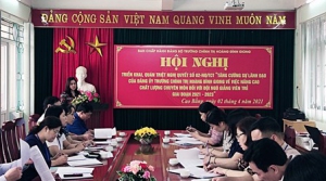 Hội nghị triển khai quán triệt Nghị quyết số 02-NQ/ĐUTCT  của Đảng bộ Trường Chính trị Hoàng Đình Giong