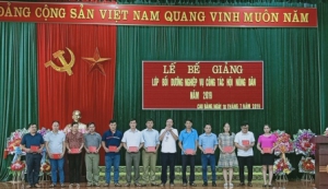 Trường Chính trị Hoàng Đình Giong phối hợp với Hội Nông dân tỉnh tổ chức lớp Bồi dưỡng nghiệp vụ công tác Hội Nông dân năm 2019