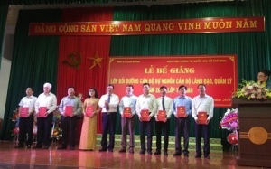 Bế giảng lớp bồi dưỡng dự nguồn cán bộ lãnh đạo, quản lý cấp tỉnh, cấp huyện  nhiệm kỳ 2020-2025  (Lớp thứ 2 từ 26/3/2019 đến 18/4/2019)