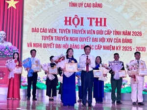 Đồng chí Nguyễn Thị Oanh đạt giải Nhất tại Hội thi Báo cáo viên, tuyên truyền viên giỏi cấp tỉnh năm 2026